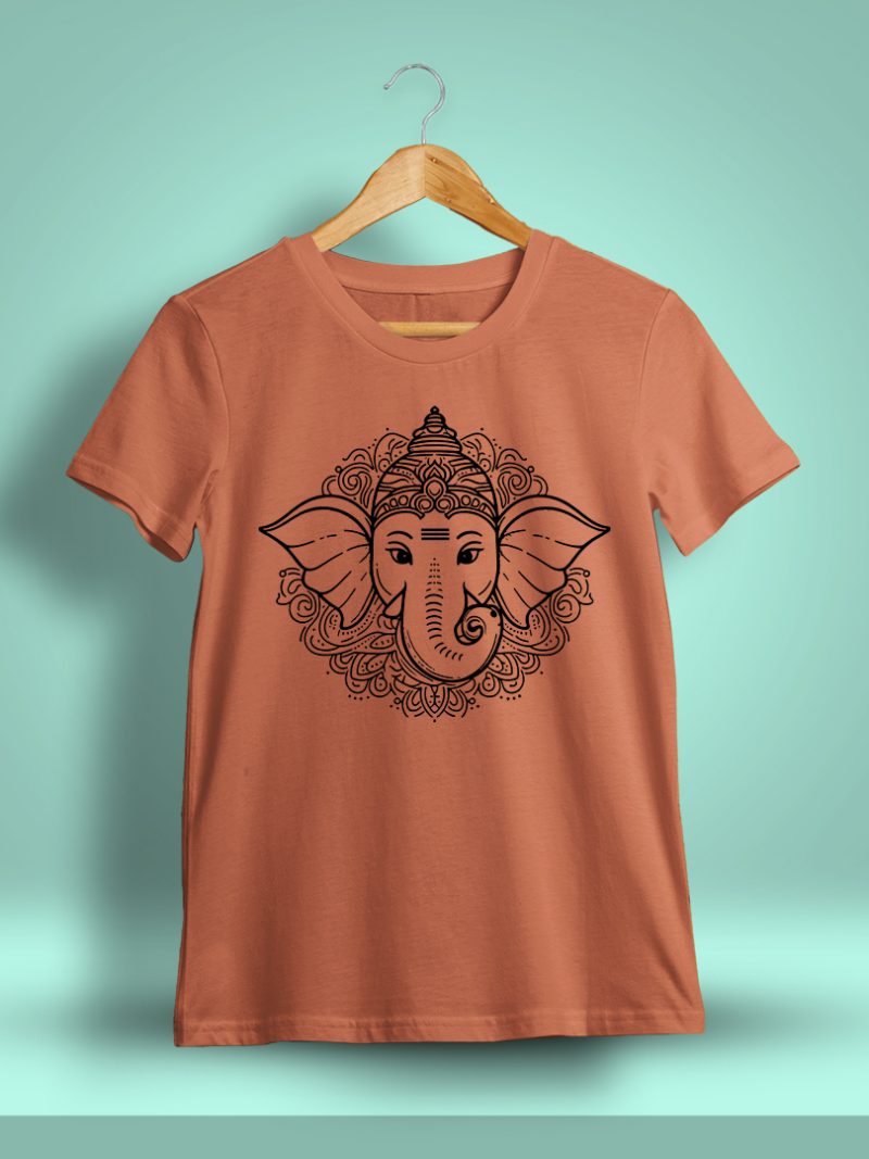 Ganesh Graphic Saffron T-Shirt