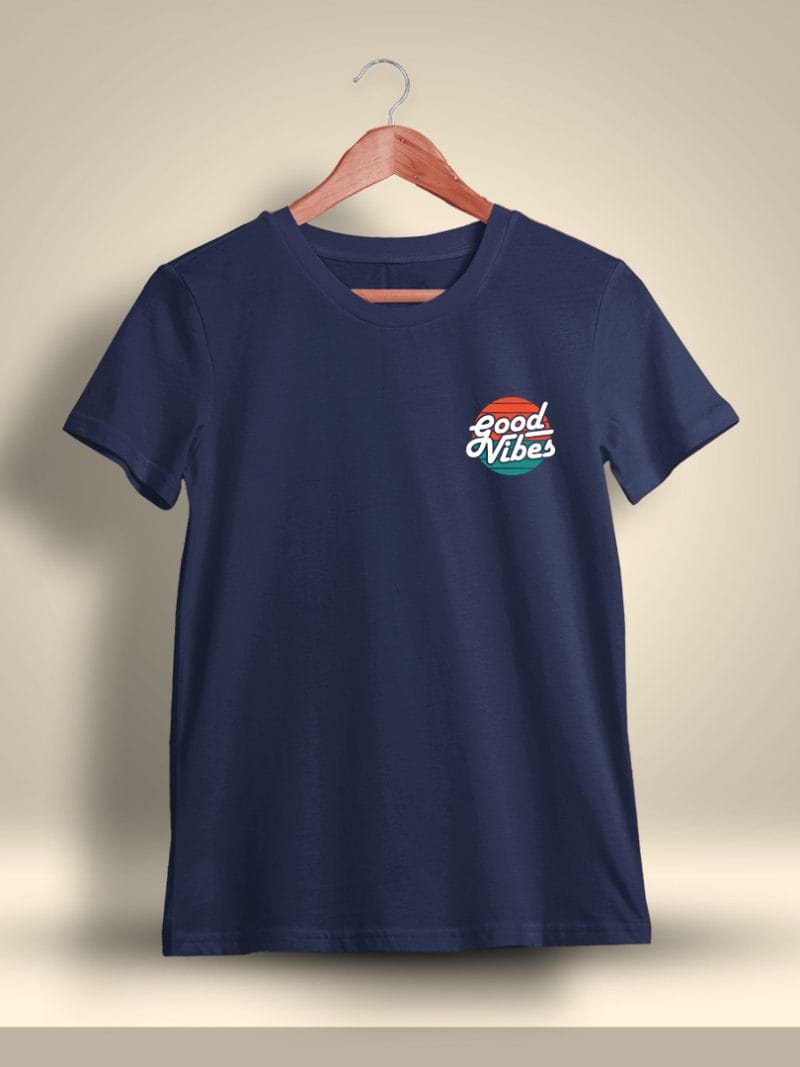 Good Vibes Pocket Print T-Shirt For Men - Half Sleeve