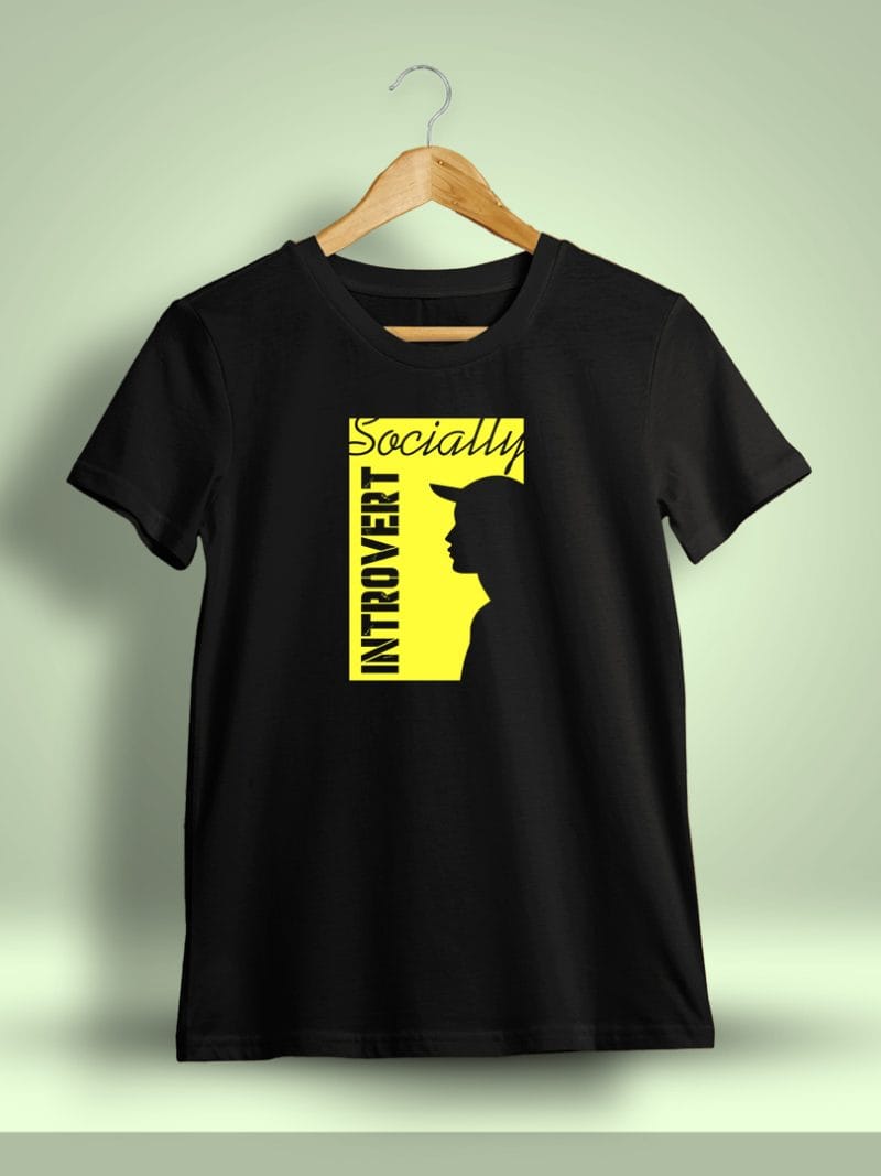 Socially Introvert Graphic Printed T-Shirt For Men - Half Sleeve