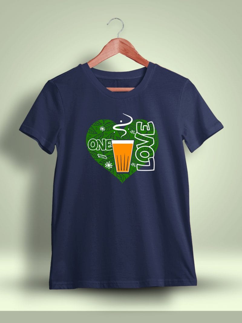 One Love Chai Printed T-Shirt For Men - Half Sleeve