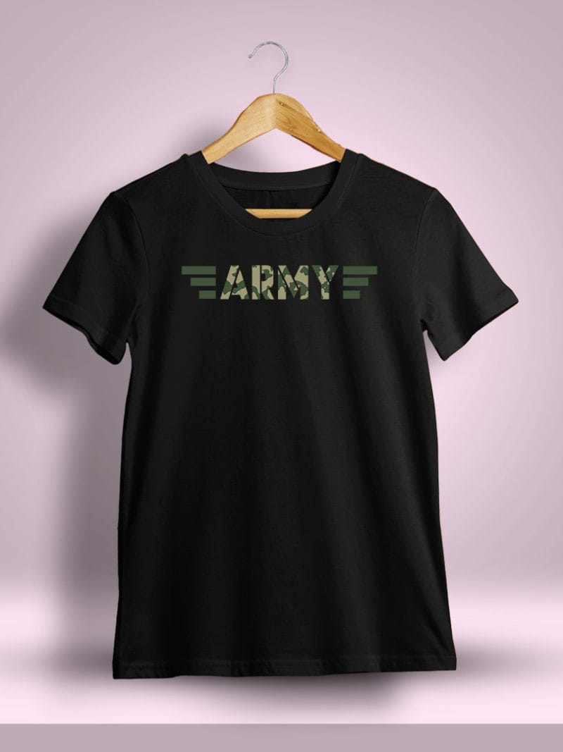 Army Printed T-Shirt For Men - Half Sleeve