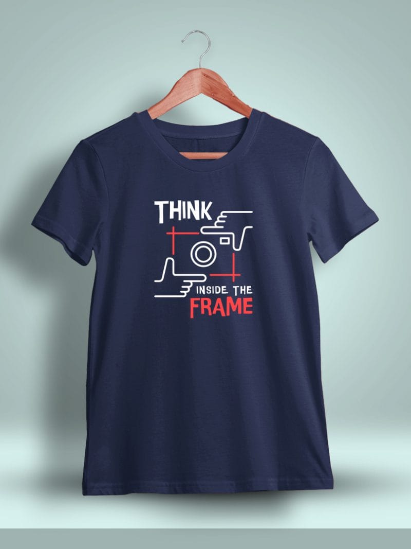 Think Inside The Frame Photography T-Shirt For Men - Half Sleeve
