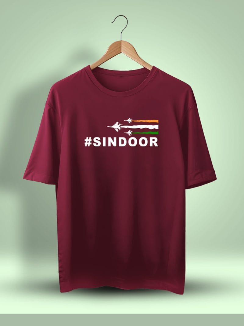 Sindoor Oversized T-Shirt Maroon