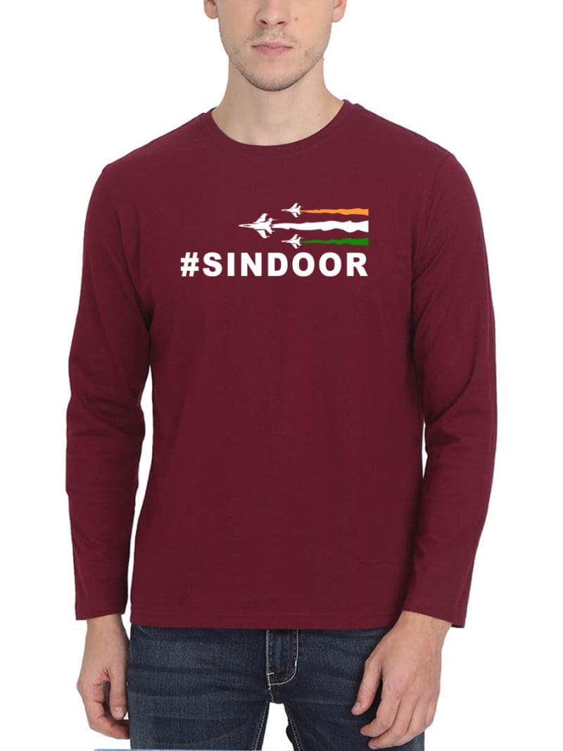 Sindoor T-Shirt For Men - Full Sleeve Maroon