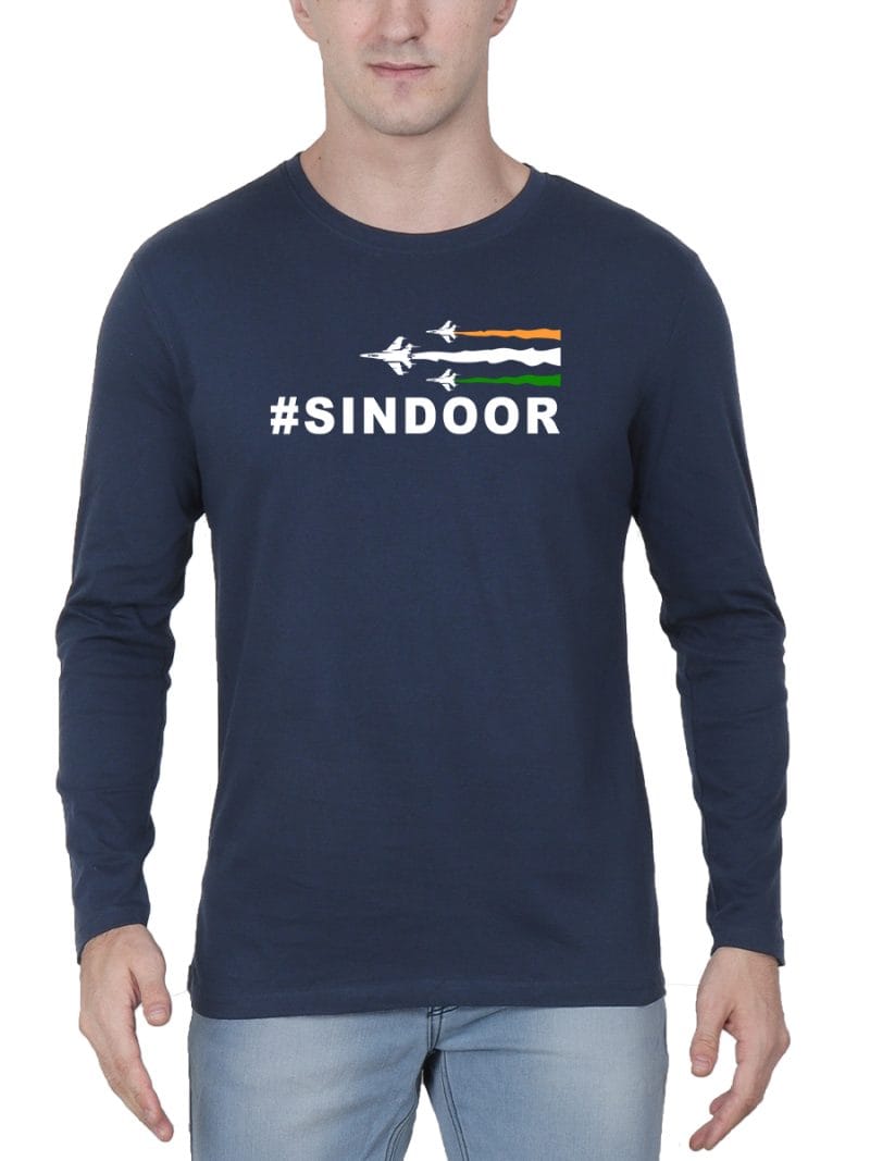 Sindoor T-Shirt For Men - Full Sleeve Navy Blue
